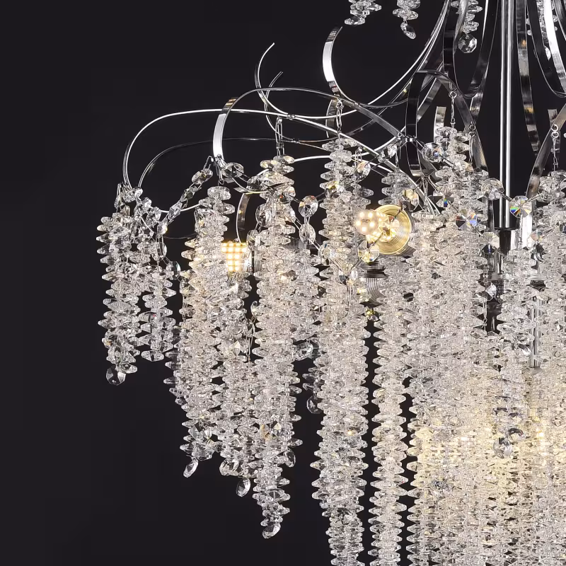 Previzualizare 4: Candelabru Cristal PUBU Eleganza, 5x E14, Diametru 50cm, Crom