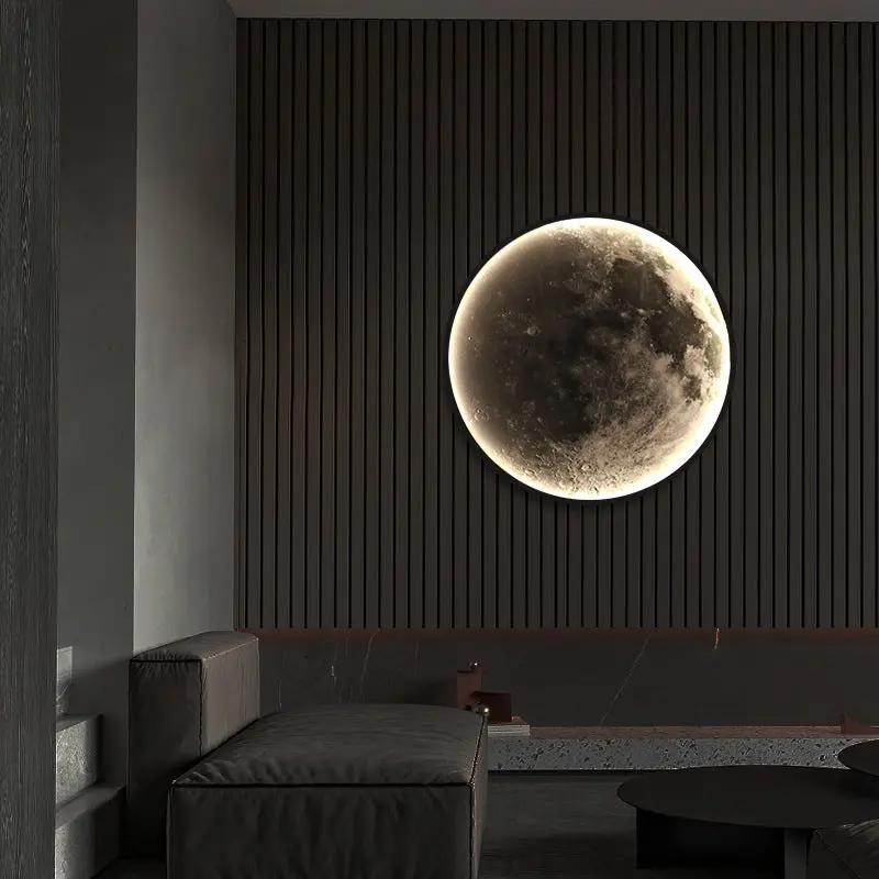 Aplica LED Decorativa cu Telecomanda, Luna 34W Diametru 50CM Lumina Calda Neutra Rece 3000/4000/6000K