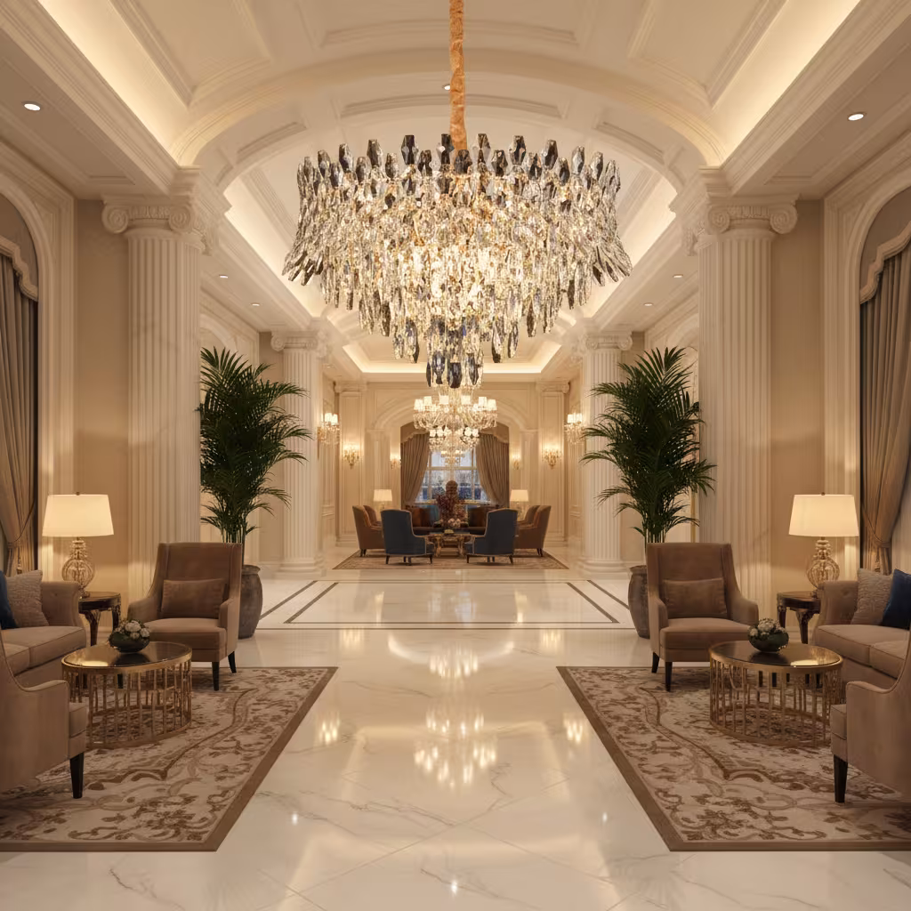 Candelabru Cristal MONARCH Magno 12xE14, Diametru 60cm, Inaltime 40cm, Auriu Lucios, Inaltime Reglabila, Design Elegant