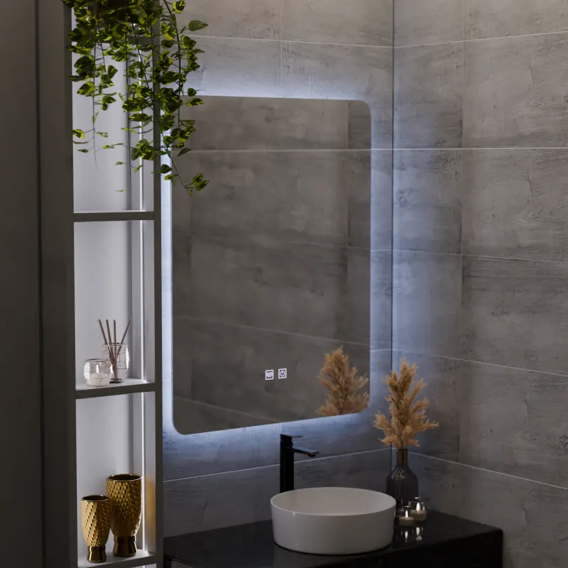 Oglinda LED Dreptunghiulara ARTEA Touch, 60X80cm, Sistem Dezaburire, Dimabila, Lumina Rece 6000K