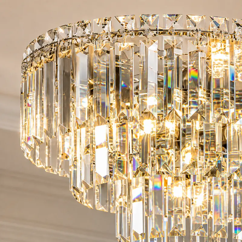 Previzualizare 4: Candelabru Cristal NAVOIY 12x E14, 100cm, Metal si Cristal, Crom Lucios, Inaltime Reglabila