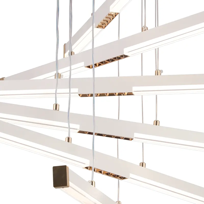 Previzualizare 4: Lustra LED Suspendata Acril LT183/5WH, 69W, Lumina 3000/4000/6000K, Alb, Inaltime Reglabila