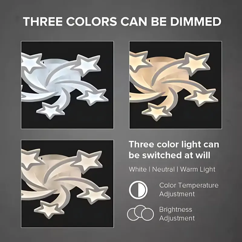 Previzualizare 4: Lustra LED cu telecomanda IPOMOEA 85W, 5 Stele, lumina Rece/Calda/Neutra, Dimabila, Alb