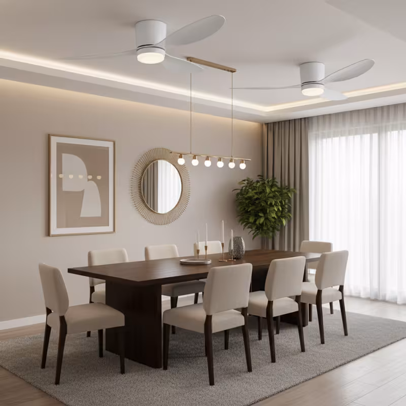 Previzualizare 3: Lustra LED Ventilator VENTIS cu Telecomanda, 21 W, D80cm, Lumina Rece/Neutra/Calda, Metal si Plastic, Alb
