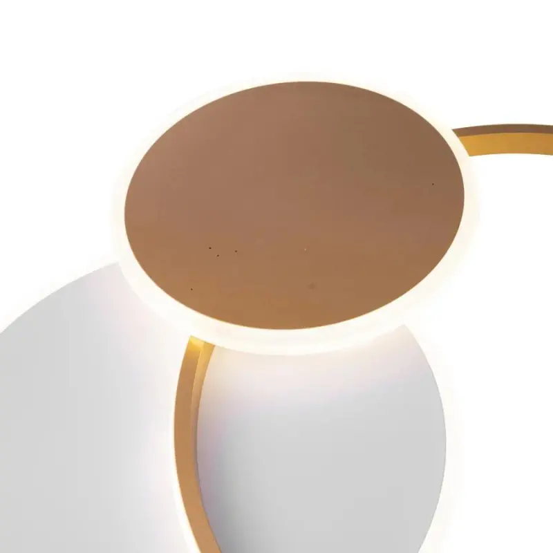 Previzualizare 2: Lustra LED cu telecomanda KILLIAN 46W, 3 Cercuri, lumina Rece/Calda/Neutra 3000K/4000K/6000K, Dimabila, Auriu Alb