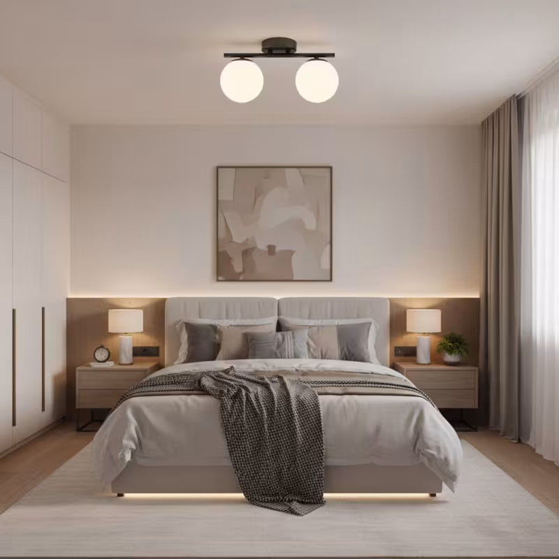 Lustra LED si cristal ORI, 30cm, 2xG9, Globuri, Negru