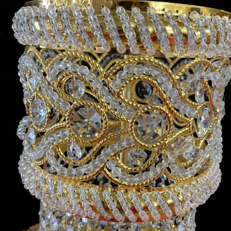 Previzualizare 3: Candelabru Cristal CC718/400, 11x E14, Diametru 40cm, Auriu Lucios