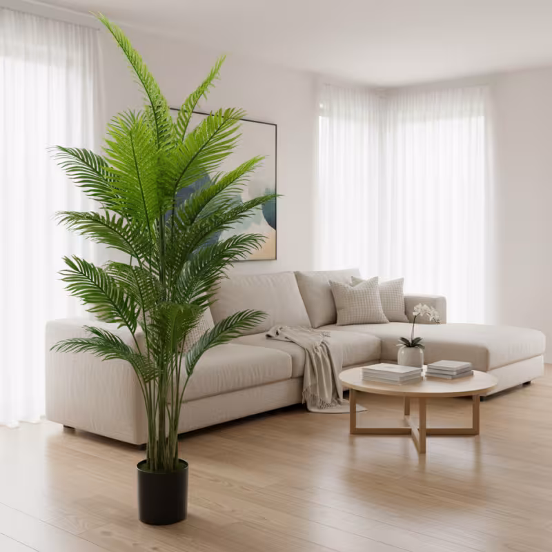 Planta Artificiala Tip Palmier Areca, 25 frunze, 190 cm, Verde