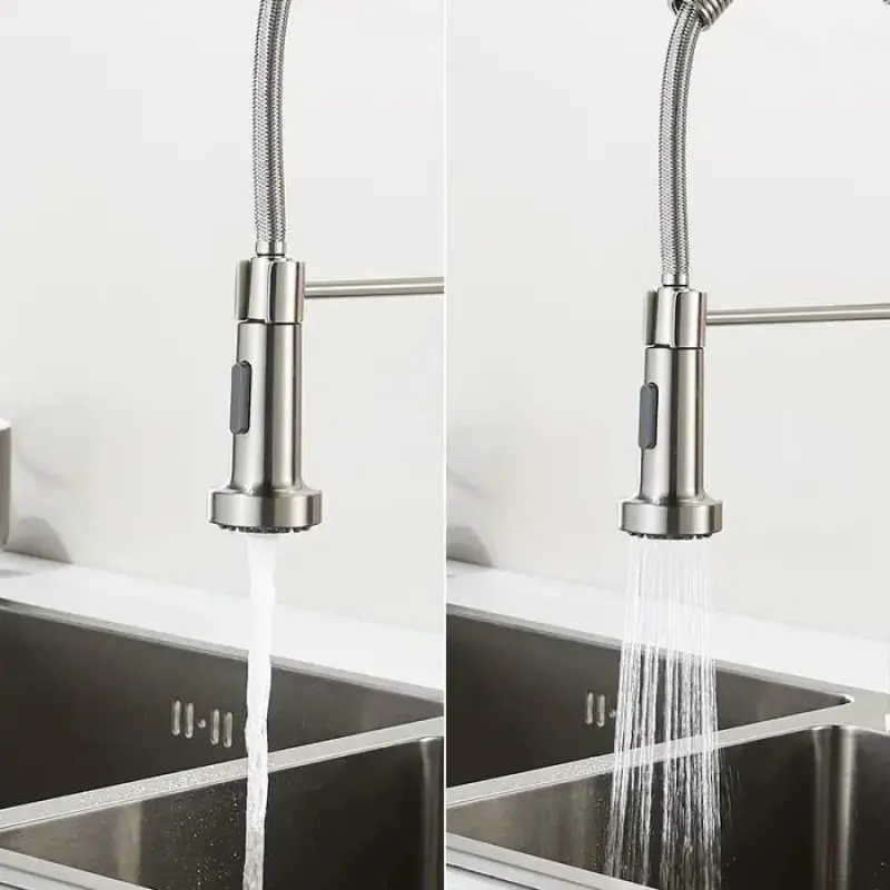 Previzualizare 2: Baterie Bucatarie cu Dus Extractibil, Inox si Alama Crom, YD/101