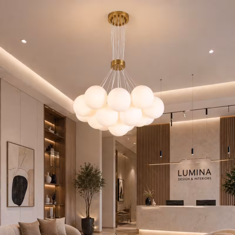 Previzualizare 2: Lustra MODERNA LOFT Bagliore, Glob, 13xE27, Inaltime Reglabila, Auriu
