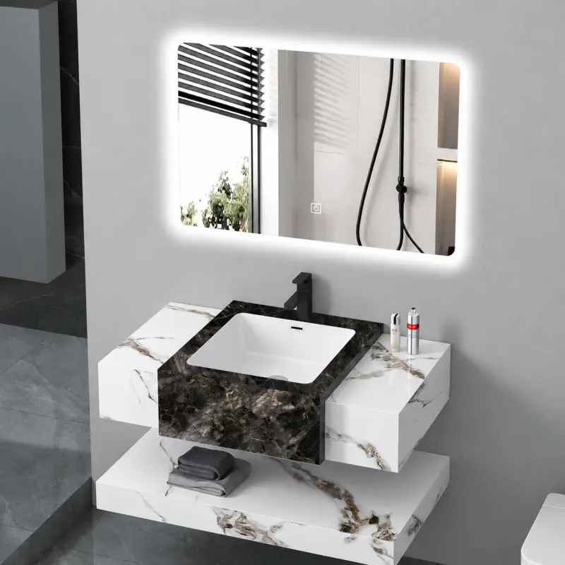 Previzualizare 2: Set Mobilier VANTA pentru Baie, 80cm, 3 Piese, Alb