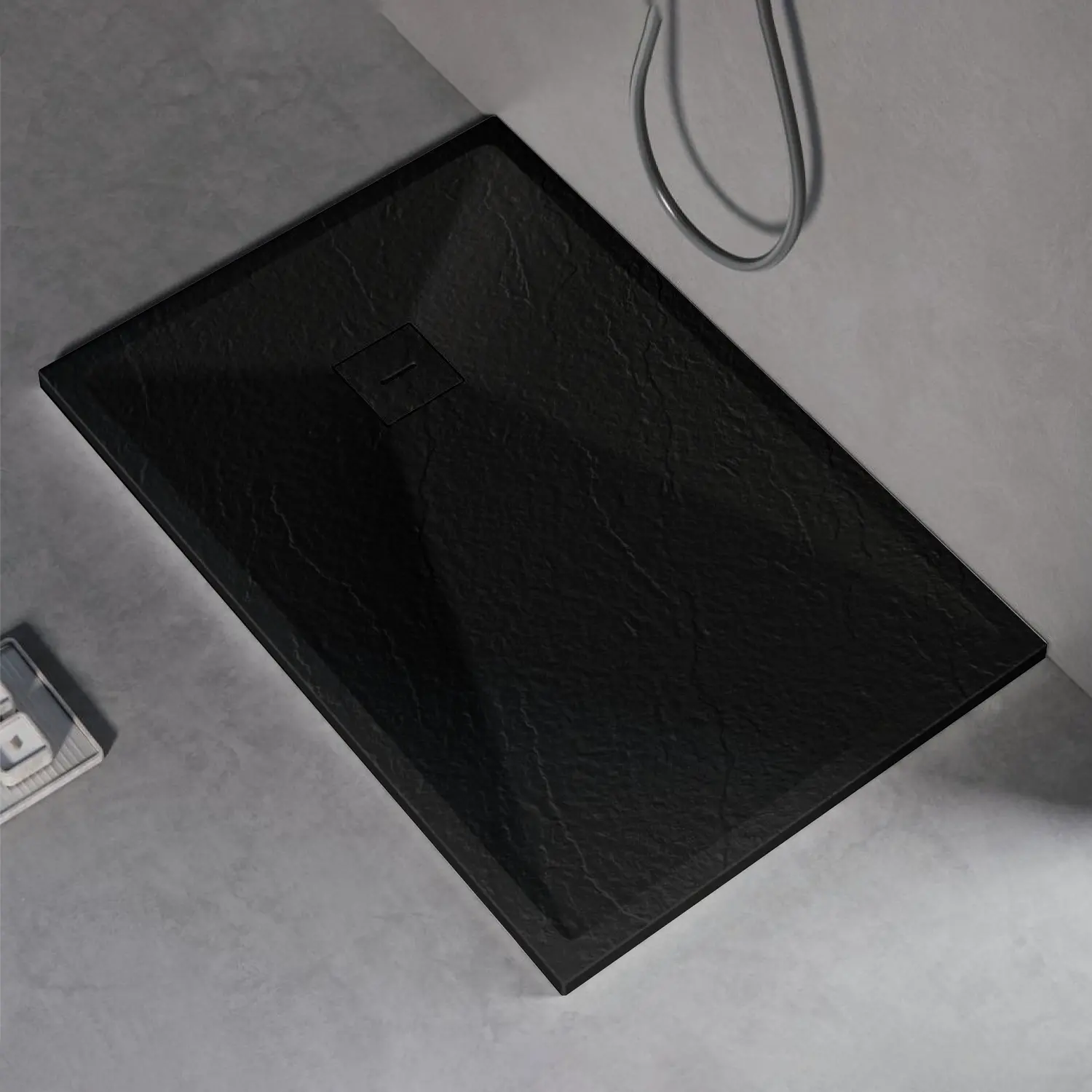 Cadita de dus dreptunghiulara 80x120 cm, slim 3 cm, negru