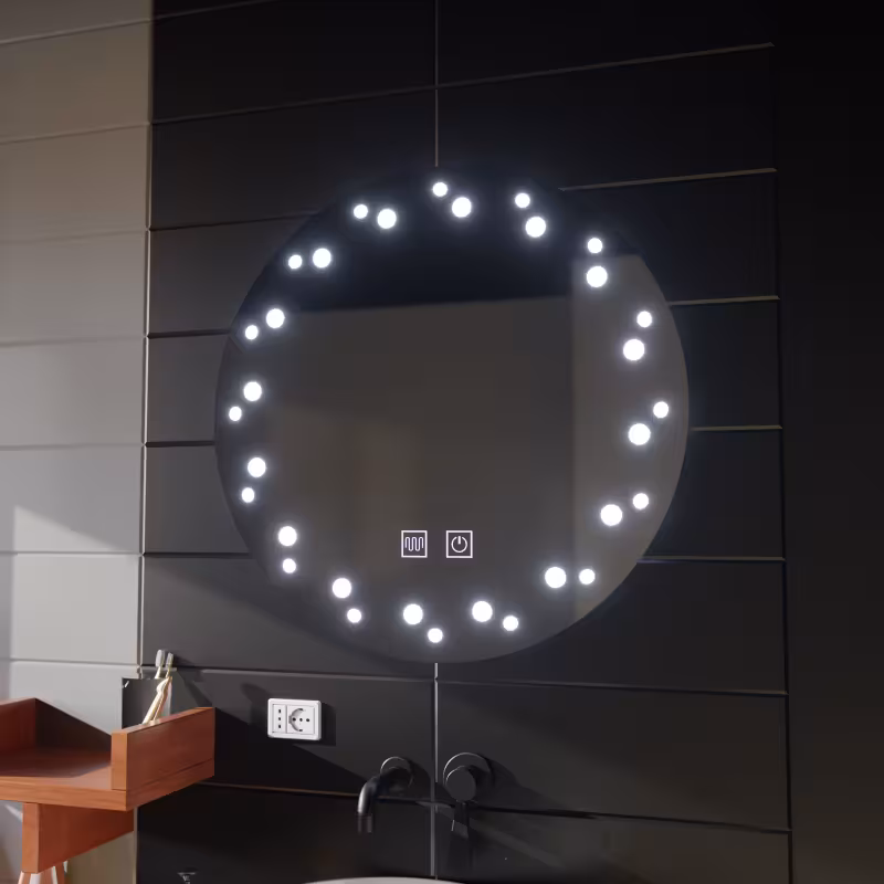 Previzualizare 3: Oglinda LED Touch Ivory, Sistem Dezaburire, Diametru 60cm, Lumina Rece 6000K