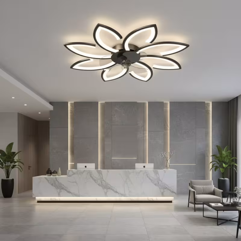 Previzualizare 3: Lustra LED Ventilator ANEMO cu Telecomanda, 47W, D87cm, Lumina Rece/Neutra/Calda, Metal si Plastic, Negru