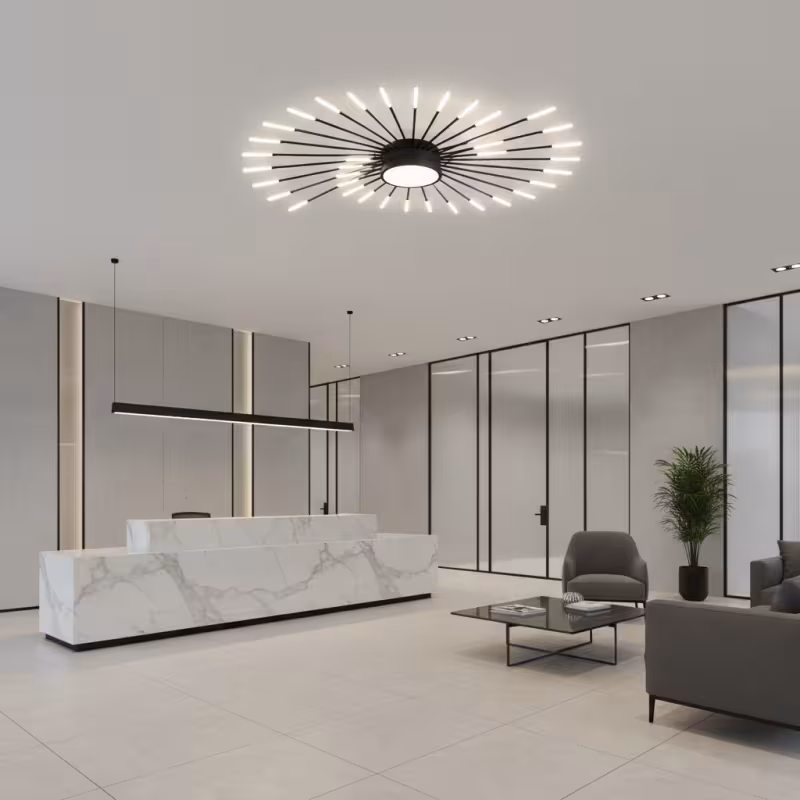 Previzualizare 3: Lustra LED KALESA Grande Supremo, Ø130cm, Lumina Neutra 4000K, 42W, Alb, Metal si Acril