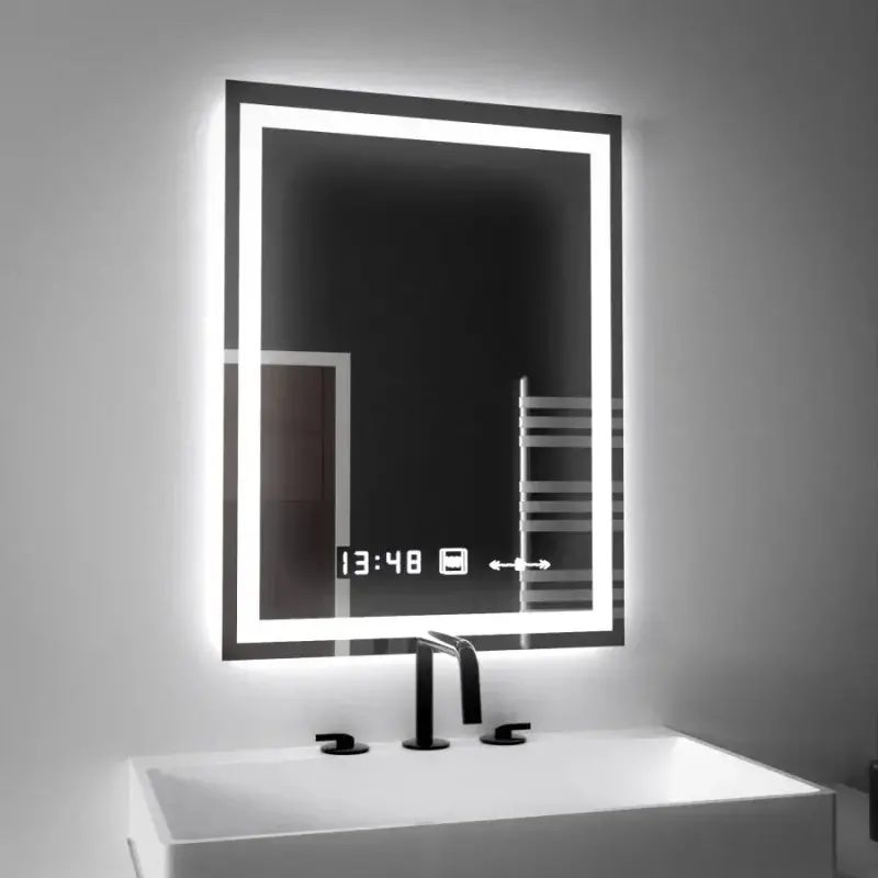 Previzualizare 3: Oglinda LED Rectangulara, 45x60cm, Verite MotionGlow Marcello, Sistem Dezaburire, Ceas & Termometru, Dimabila
