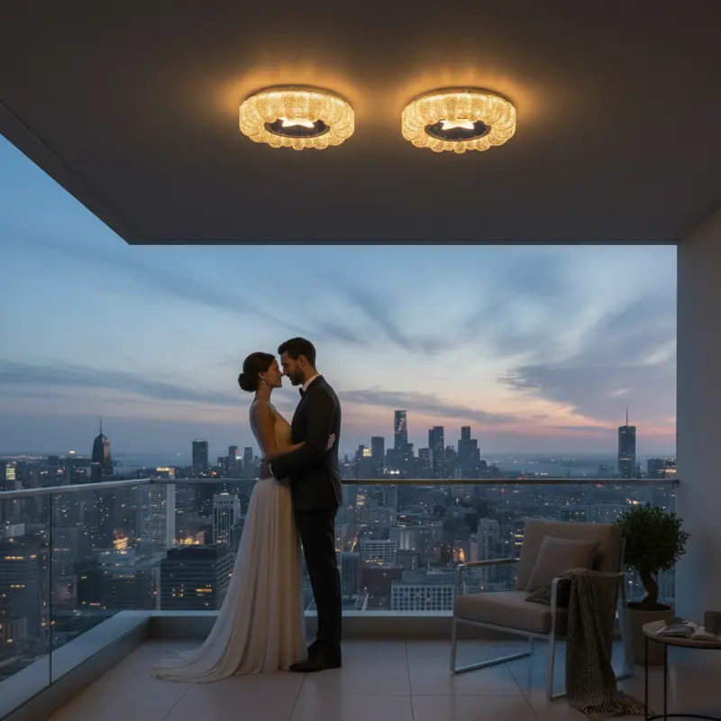 Previzualizare 4: Lustra LED STARR Petito, 21W, Diametru 19cm, Lumina Calda/Neutra/Rece, Alb, Metal si Cristal