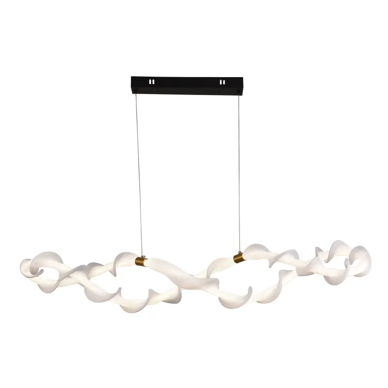 Previzualizare 4: Lustra LED Suspendata Acril UNDA Infinity, 36W, Lumina Calda/Neutra/Rece 3000/4000/6000K, Alb Auriu, Inaltime Reglabila