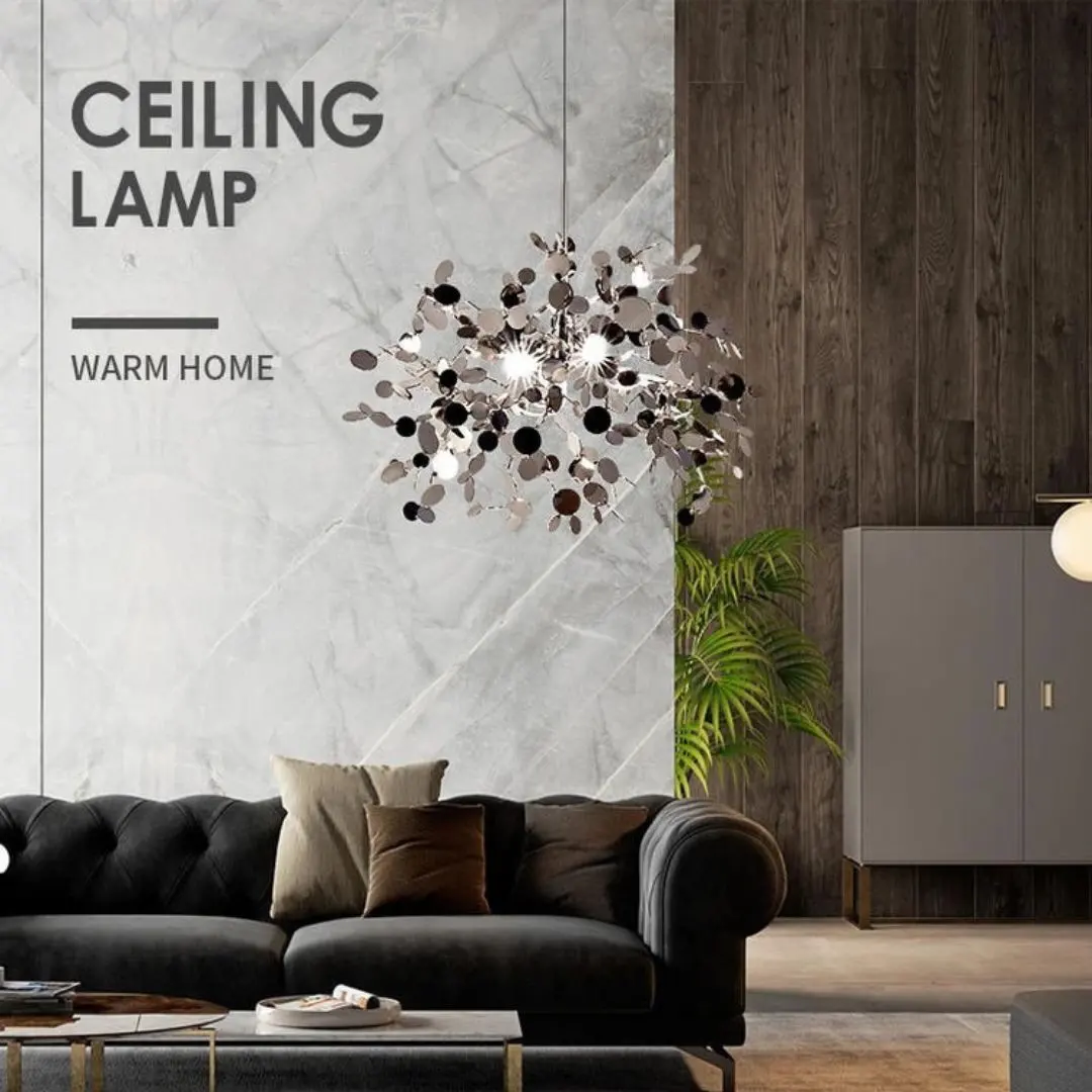 Candelabru Modern, CAPRICIO Allegro, 2xE14, Diametru 40cm, Crom Lucios, Inaltime Reglabila