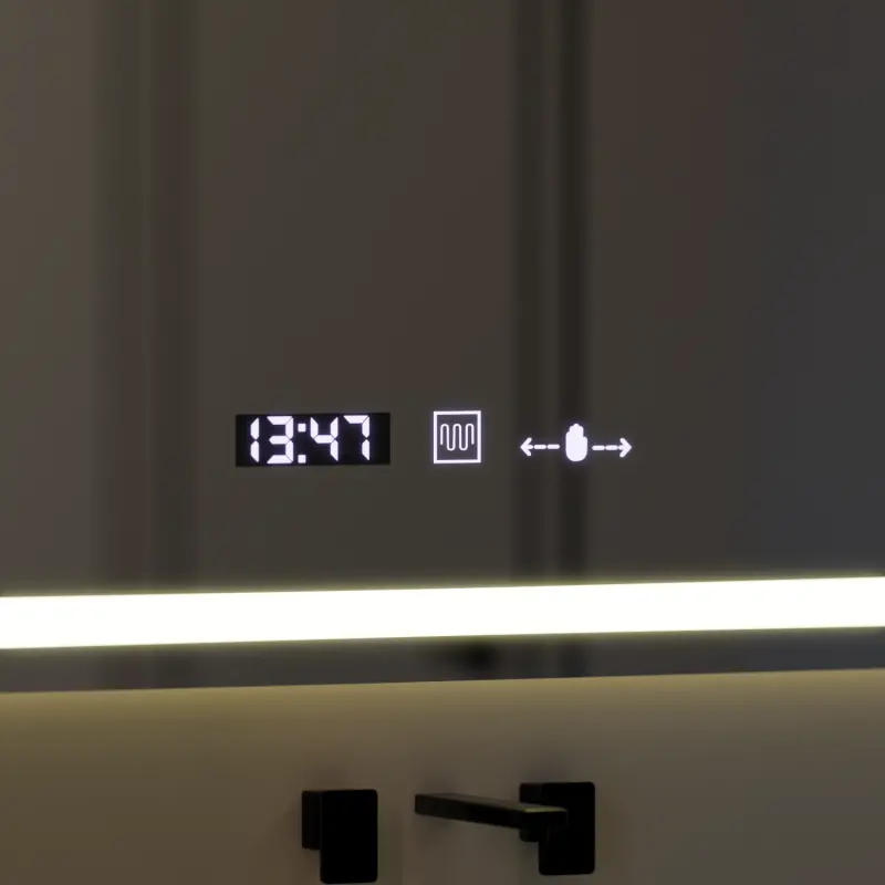 Previzualizare 2: Oglinda LED Rectangulara 120x80cm Verite MotionGlow Marcello, Sistem Dezaburire, Ceas & Termometru, Dimabila