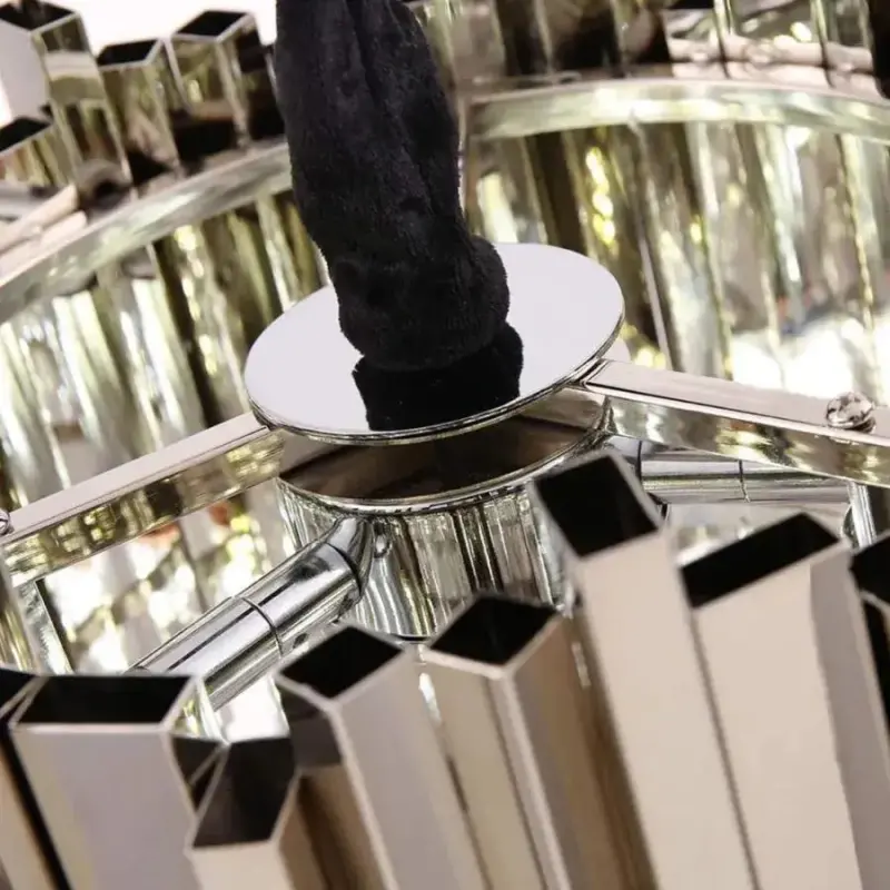 Previzualizare 4: Candelabru Cristal BLOIS Petito 3xE14, Diametru 30cm, Argintiu, Inaltime Reglabila