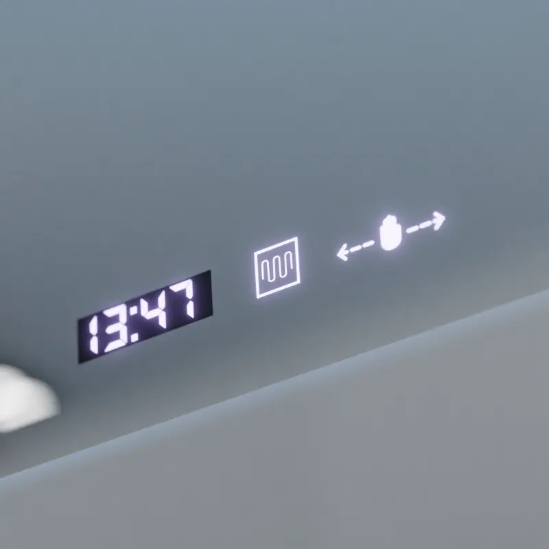 Previzualizare 3: Oglinda LED Rectangulara, 100x65cm, Verite Royale Gold Motion Glow Marcello, Sistem Dezaburire, Ceas & Termometru, Dimabila