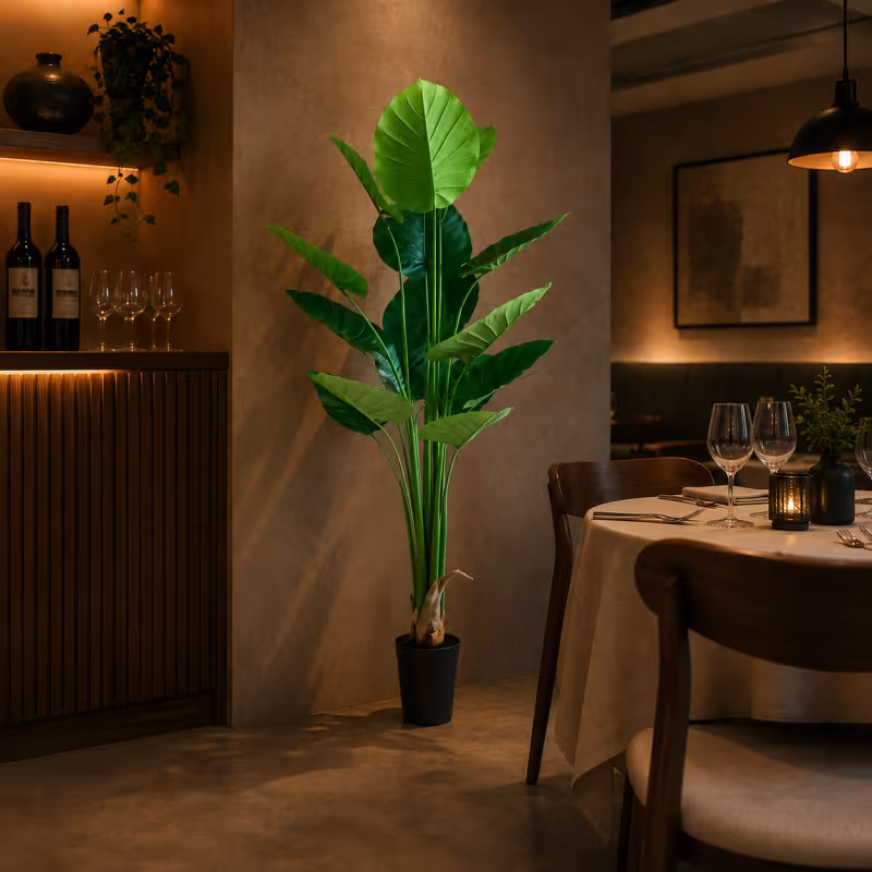 Previzualizare 3: Planta Artificiala Tip Strelitzia, 180 cm, 15 frunze, Verde