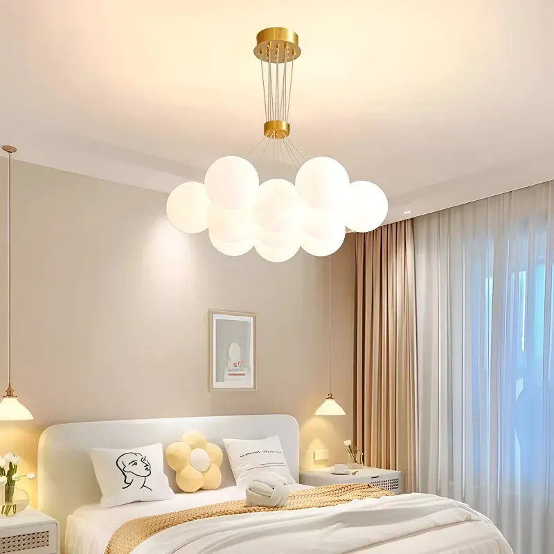 Previzualizare 2: Lustra MODERNA LOFT Bagliore, Glob, 11xE27, Inaltime Reglabila, Auriu