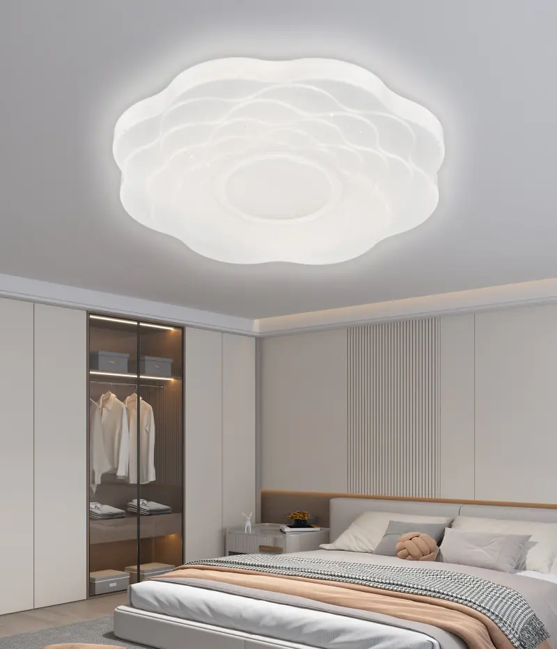 Plafoniera LED Floare 23 cm, 22W, 3000K / 4000K / 6000K, Alb, Metal si Acril