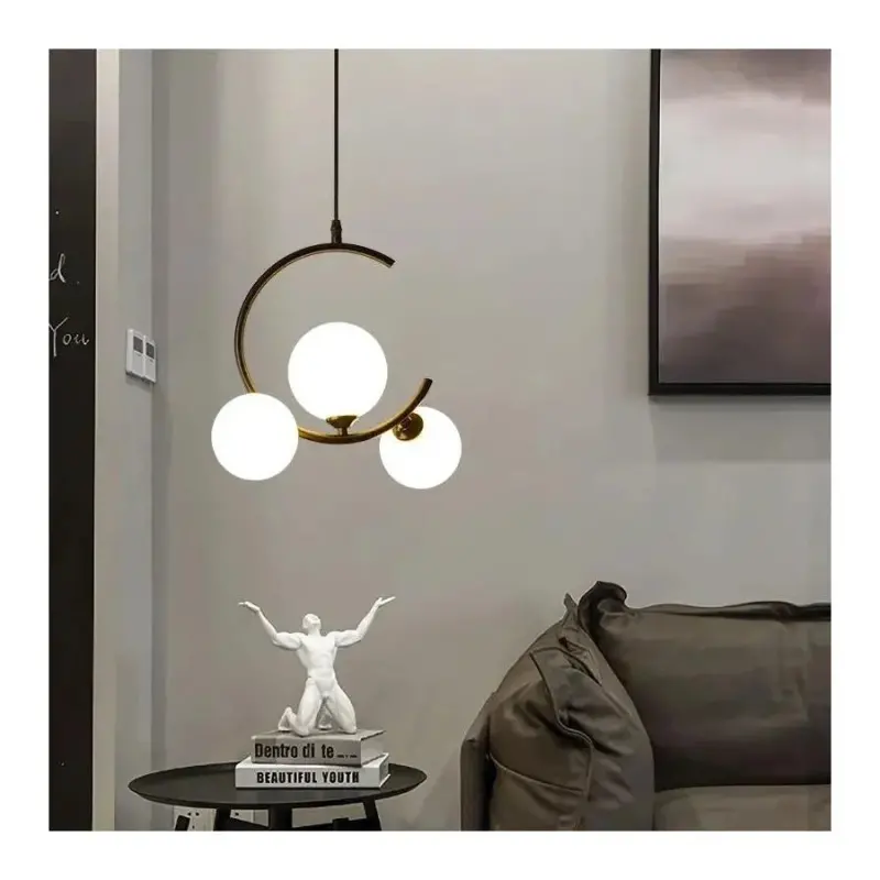 Previzualizare 2: Lustra LOFT Atrium, 3x E27, Alb Auriu, Metal, Inaltime Reglabila