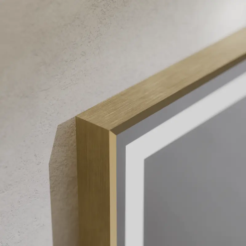 Previzualizare 2: Oglinda LED Rectangulara, 60x80cm, Verite Royale Gold MotionGlow Marcello, Sistem Dezaburire, Ceas & Termometru, Dimabila