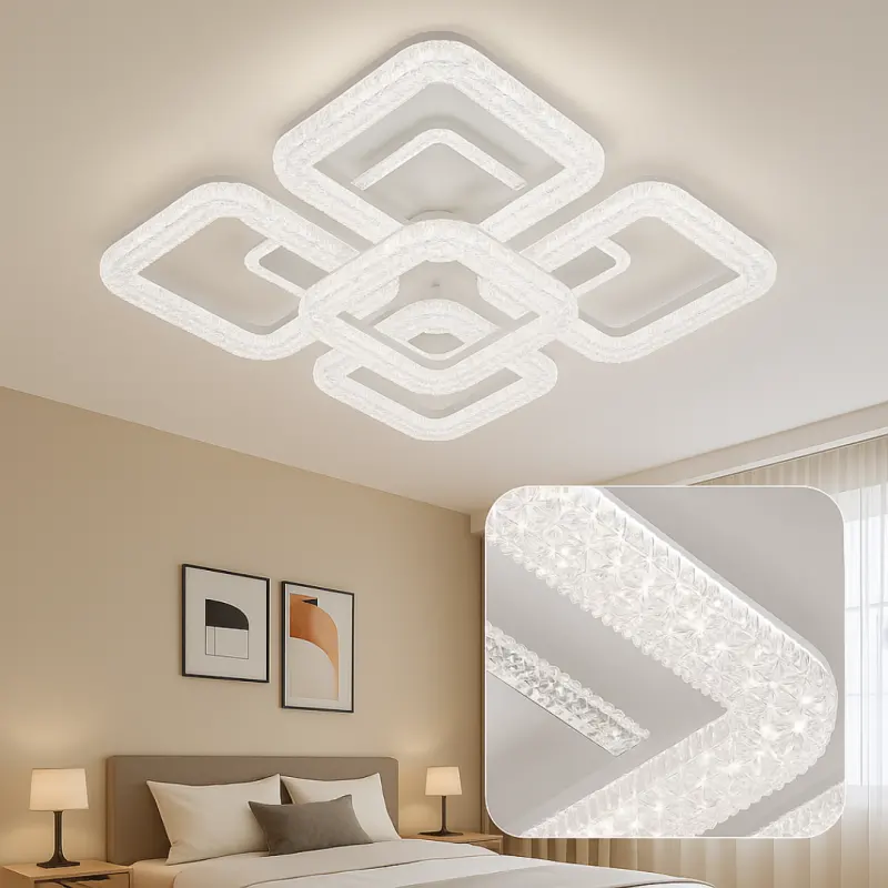 Lustra LED Astrid cu Telecomanda, 134W, Dimabil, Alb