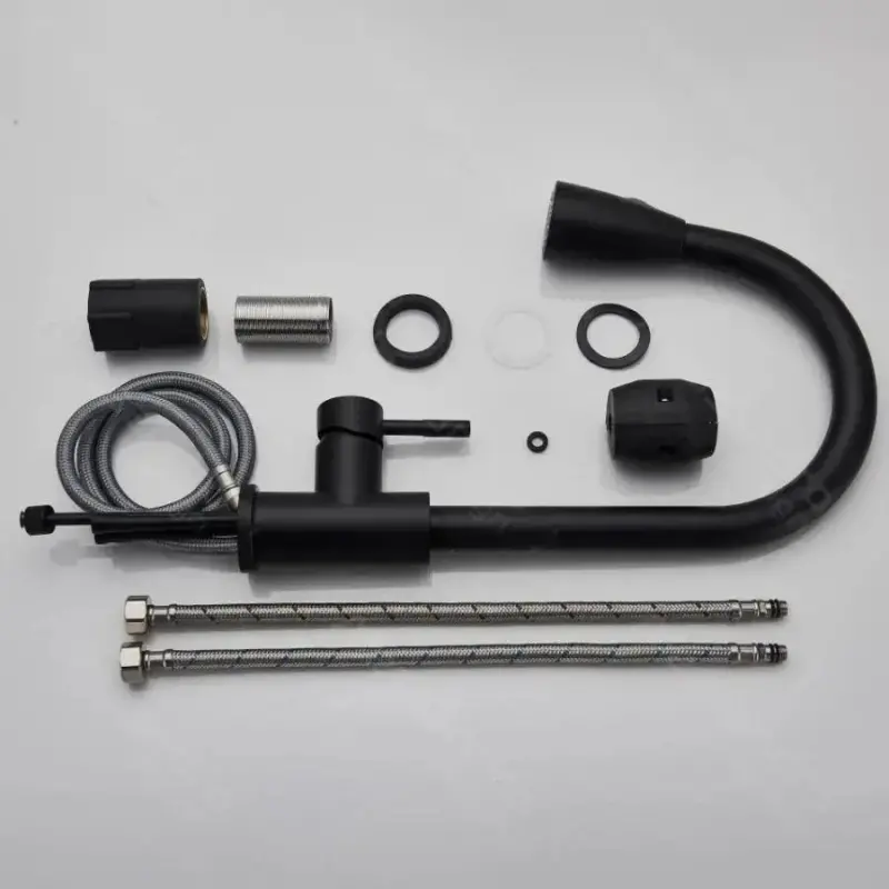 Previzualizare 2: Baterie Bucatarie cu Dus Extractibil, Inox SUS304, Negru, HS003