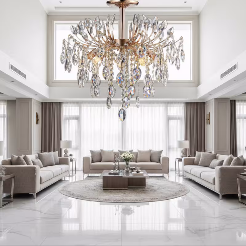 Previzualizare 2: Candelabru Cristal PALERMO Eleganza 5xE14, Diametru 50cm, Auriu