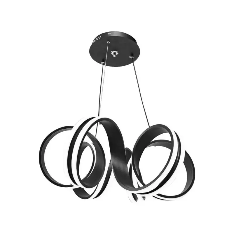 Previzualizare 3: Lustra LED suspendata cu telecomanda INFINITY TWIST 180W, Ondulata, lumina Rece/Calda/Neutra, Dimabila, Negru, Inaltime Reglabila