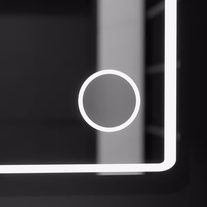 Previzualizare 4: Oglinda LED Rectangulara 100x60 Aura Riflesso Puro MotionGlow Marcello, Sistem Dezaburire, Ceas, Dimabila