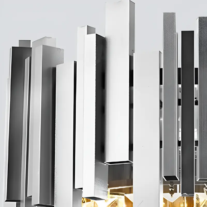 Previzualizare 2: Candelabru Cristal BLOIS Eleganza 8xE14, Diametru 50 cm, Argintiu, Inaltime Reglabila