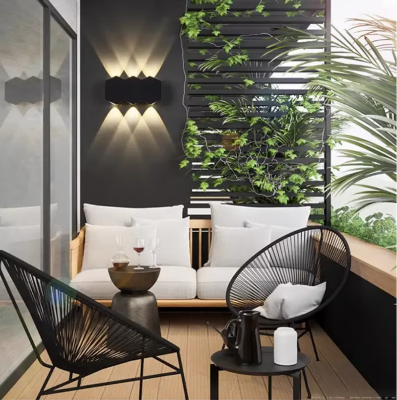 Aplica LED Exterior AX231, 12W, 6 Surse de lumina, Lumina Calda, Negru