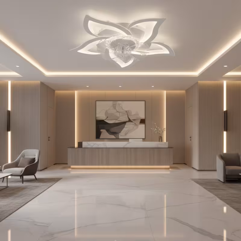 Previzualizare 2: Lustra LED Ventilator DAFIA cu Telecomanda, 49W, D85cm, Lumina Rece/Neutra/Calda, Metal si Plastic, Alb