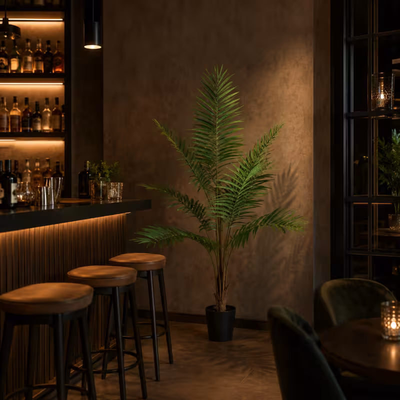 Previzualizare 2: Planta Artificiala Copac Tip Palmier Kentia, Cu Frunze Elegante, 180 cm, 10 frunze, Verde, cu Ghiveci