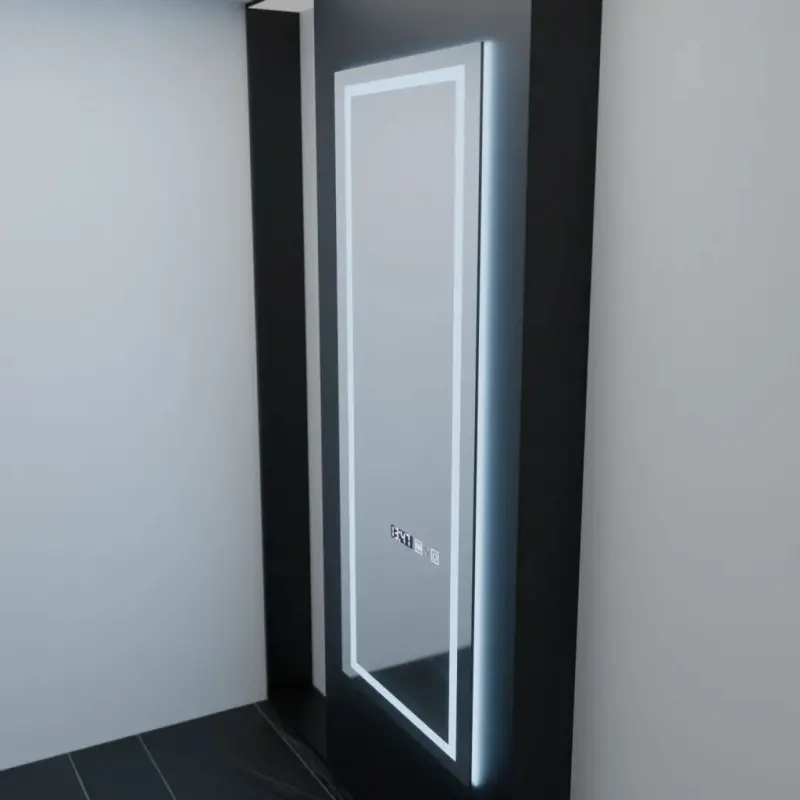 Previzualizare 4: Oglinda LED Rectangulara, 60x150cm, Alessia Senzor Radar Marcello, Sistem Dezaburire, Ceas & Termometru, Dimabila, Dressing Couture
