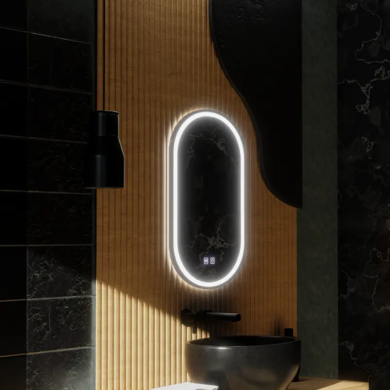 Previzualizare 4: Oglinda LED Ovala, 45x65cm, Velara Touch, Sistem Dezaburire, Dimabila