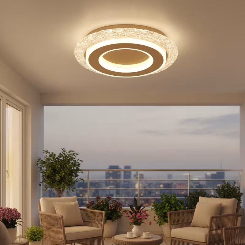 Previzualizare 3: Lustra LED AGOL Petito, 29W, Diametru 20cm, Lumina Calda/Neutra/Rece, Auriu, Metal si Acril