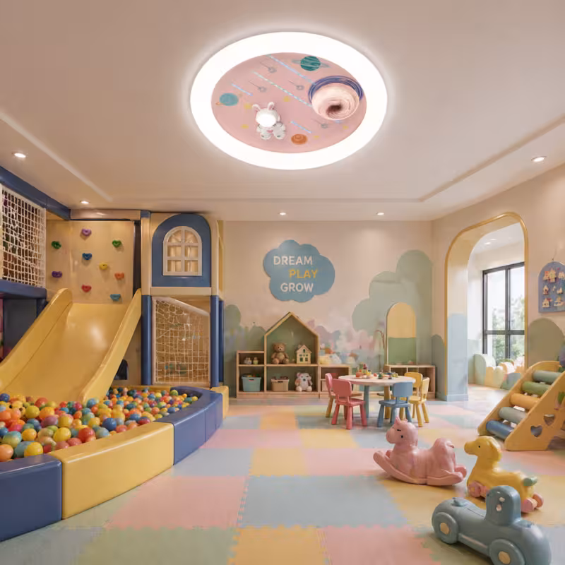 Previzualizare 2: Lustra LED CONSTELATION cu telecomanda 63W, Diametru 50cm, lumina Rece/Calda/Neutra, Roz