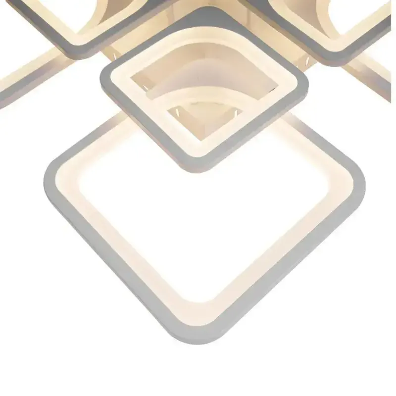 Previzualizare 2: Lustra LED cu telecomanda ZOE 138W, 8 Patrate, lumina Rece/Calda/Neutra, Dimabila, Alb