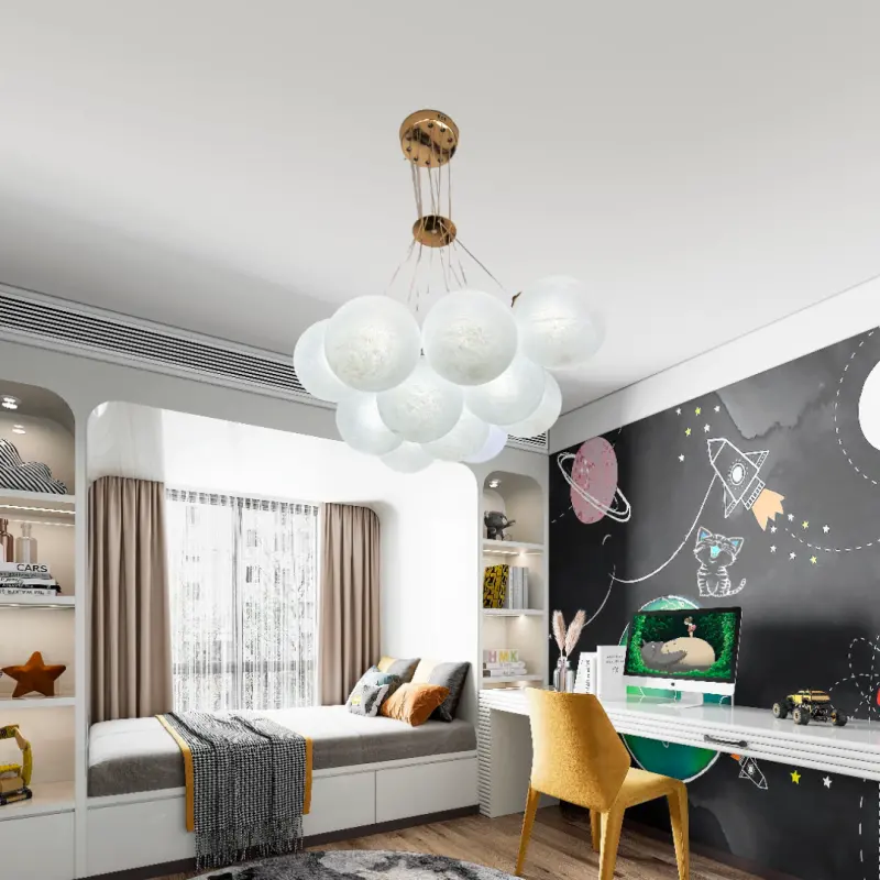 Previzualizare 4: Lustra MODERNA LOFT Bagliore, Glob, 9xE27, Inaltime Reglabila, Auriu