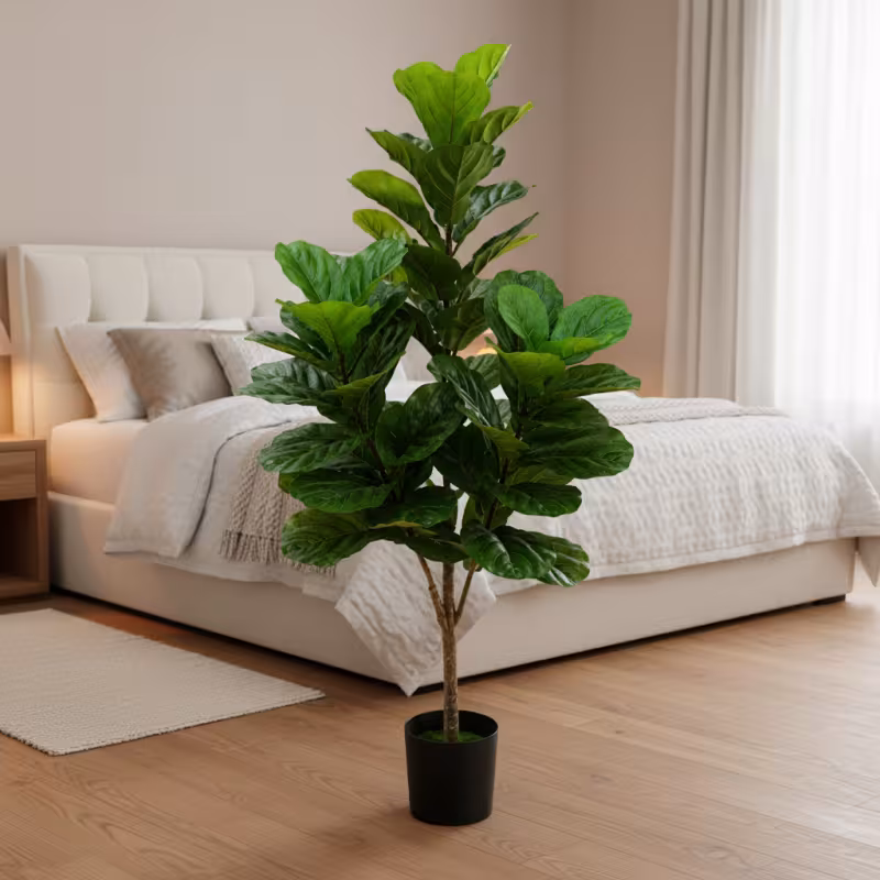 Previzualizare 2: Planta Artificiala Copac Tip Smochin, Plastic, 3 brate, 160 cm, Verde, cu Ghiveci