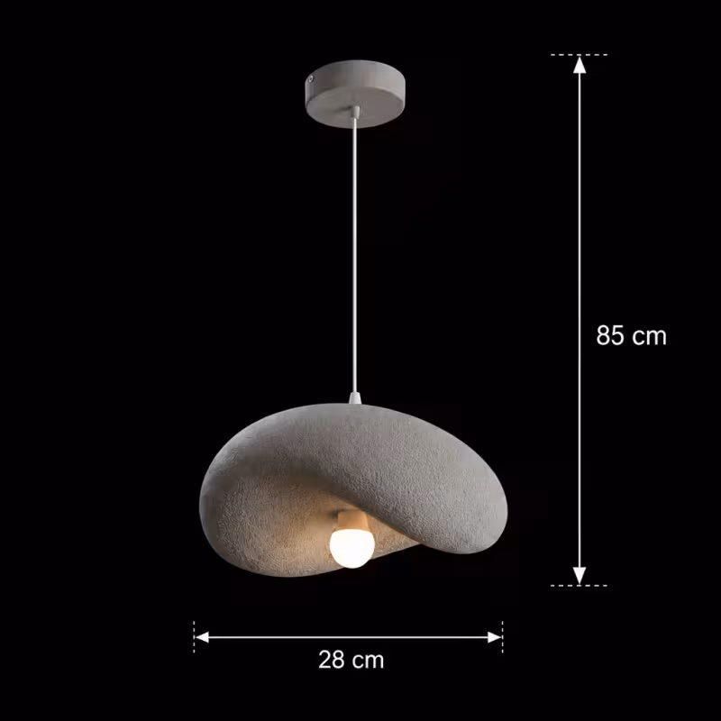 Previzualizare 4: Lustra Moderna FOAMER Petito, 28 cm, Suspendata, 1 X E27, Gri, Metal si Spuma, Inaltime Reglabila