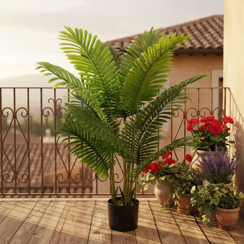 Previzualizare 3: Planta Artificiala Tip Palmier Areca, 12 frunze, 120 cm, Verde