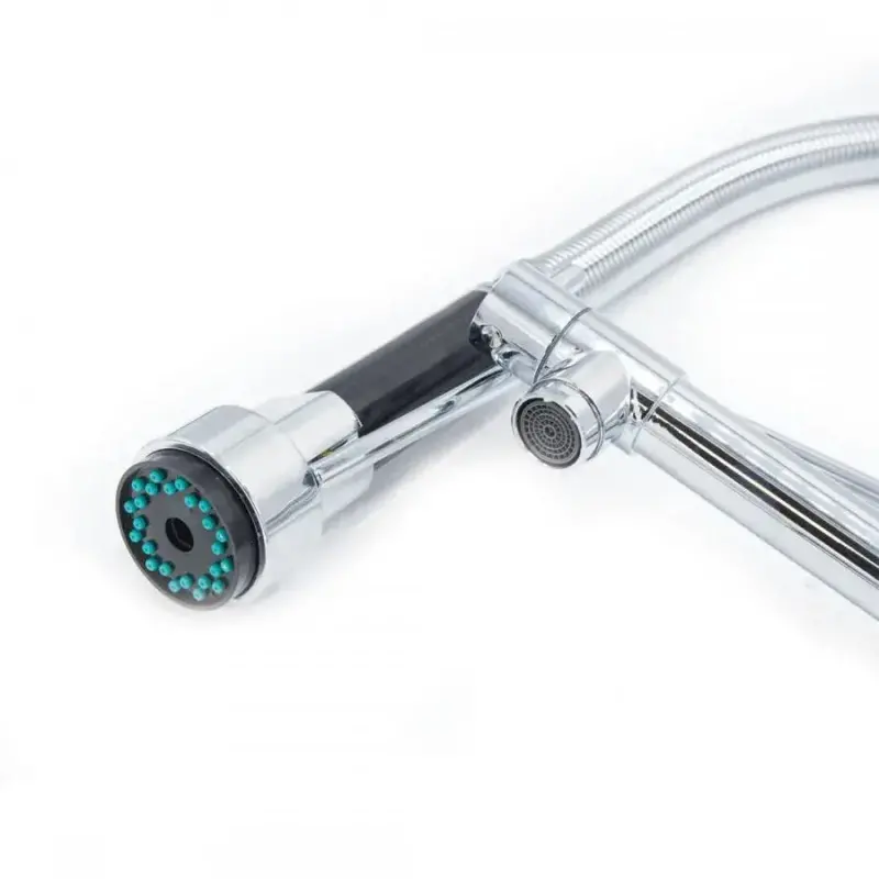 Previzualizare 2: Baterie Bucatarie cu Dus Extractibil, Inox si Alama Crom, YD/301